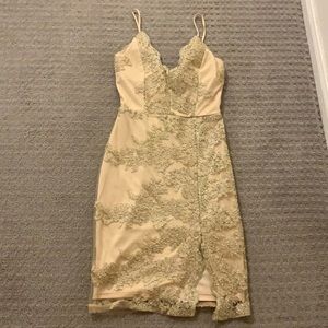 Windsor Gold Lace Bodycon Dress